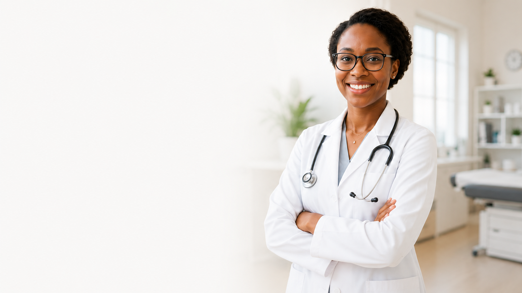 Smiling female doctor with stethoscope
